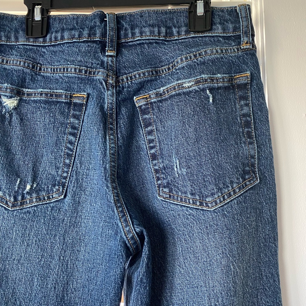 GAP Cheeky Straight High Rise Medium Wash Button-Fly Denim Distressed Jean 2/26” - Picture 10 of 13